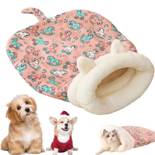Cozy Pet Nest for Cats and Dogs,Thrivenget Cozy Pet Nest,Katzenschlafsack,Weich Kuscheliges Warm katzenbett,Katzen Kuschelhöhle Aus Fleece,Gemütliches Haustiernest für kleine Katzen und Hundes (A) von GUSHE
