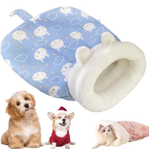 Cozy Pet Nest for Cats and Dogs,Thrivenget Cozy Pet Nest,Katzenschlafsack,Weich Kuscheliges Warm katzenbett,Katzen Kuschelhöhle Aus Fleece,Gemütliches Haustiernest für kleine Katzen und Hundes (B) von GUSHE