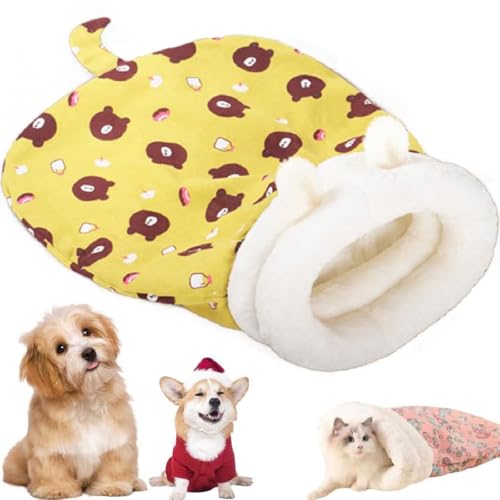Cozy Pet Nest for Cats and Dogs,Thrivenget Cozy Pet Nest,Katzenschlafsack,Weich Kuscheliges Warm katzenbett,Katzen Kuschelhöhle Aus Fleece,Gemütliches Haustiernest für kleine Katzen und Hundes (C) von GUSHE