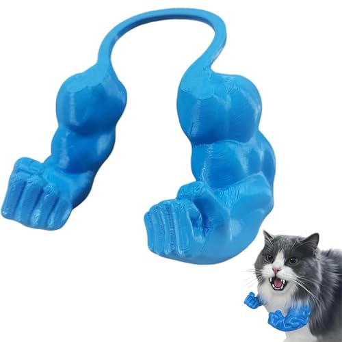 Creative Cat Muscle Arms, Lustige Katze Mit Muskulösen Armen - 3D -gedruckte Katze -Halsarme Mit Muskeln, Katzenbekleidung Katzenmuskelarme, Für Kätzchen Halloween Und Geburtstagsfeiern (Blau) von GUSHE