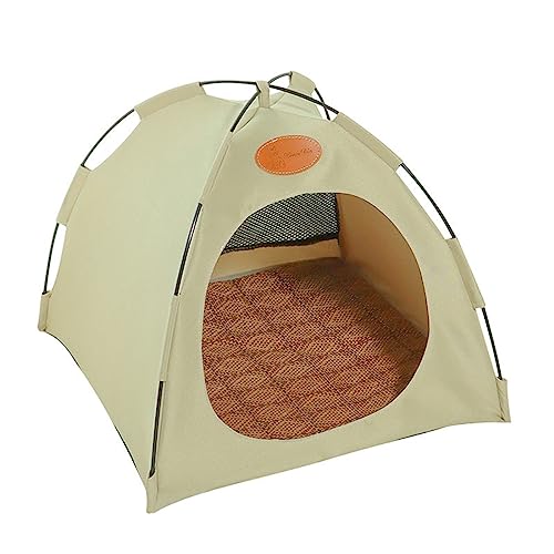 Faltbares Outdoor-Zelt für Haustiere, Tragbare Zelt für Katzen, Katzenzelt für den Außenbereich, Katzenzelt Outdoor, Atmungsaktiv Faltbarer Haustier-Zelt, Geschenk für Katzenliebhaber (Beige) von GUSHE