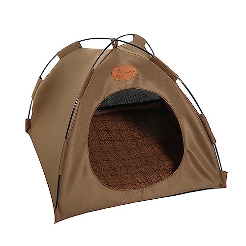 GUSHE Faltbares Outdoor-Zelt für Haustiere, Tragbare Zelt für Katzen, Katzenzelt für den Außenbereich, Katzenzelt Outdoor, Atmungsaktiv Faltbarer Haustier-Zelt, Geschenk für Katzenliebhaber (Braun) von GUSHE