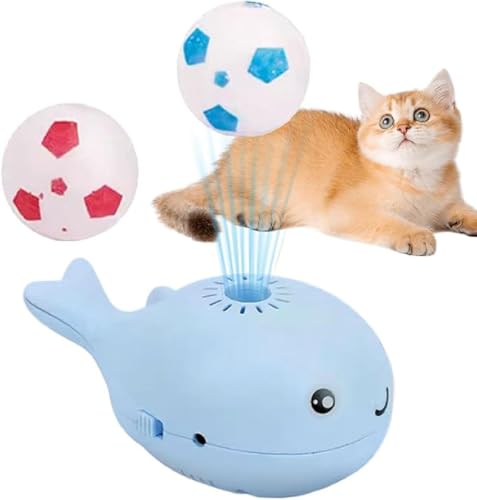 Floating Ball Cat Toy, Schwimmender Walball Spielzeug, Niedliches Elektrisches Schwimmendes Walballspielzeug, Beweglicher Ball Katzenspielzeug, Usb-Aufladung Interaktives Katzenspielzeug ﻿ (Blau) von GUSHE