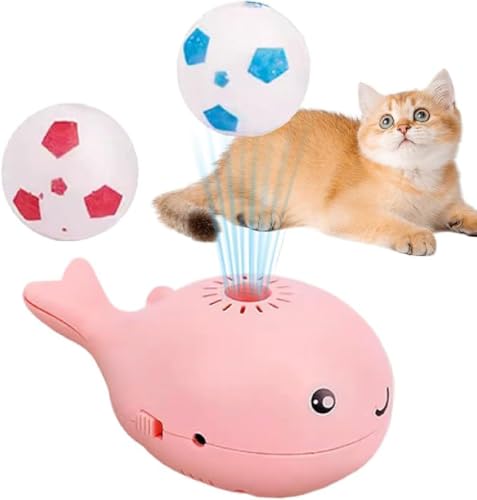 Floating Ball Cat Toy, Schwimmender Walball Spielzeug, Niedliches Elektrisches Schwimmendes Walballspielzeug, Beweglicher Ball Katzenspielzeug, Usb-Aufladung Interaktives Katzenspielzeug ﻿ (Rosa) von GUSHE