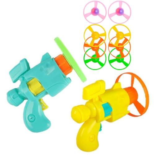 GUSHE 2 Stück Upgraded Celerypet Light-Up Flying Disc Cat Launcher Set, Propeller Katze-Spielzeug, 2 Launchers und 8 Bunte Fliegende Chasing Untertasse Propellers für Interactive, Training, Jagen (A) GUSHE 2 Stück Upgraded Celerypet Light-Up Flying Disc Cat Launcher Set, Propeller Katze-Spielzeug, 2 Launchers und 8 Bunte Fliegende Chasing Untertasse Propellers für Interactive, Training, Jagen (A) von GUSHE