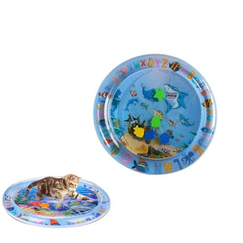 GUSHE Aqua Cats Pet Water Bed, Wassersensorische Spielmatte für Haustiere, Sommer-Wassermatte für Haustiere, Sensorische Wassermatte mit Fisch, Verdickte Katzenspielmatte, Interaktives Spielzeug (S) GUSHE Aqua Cats Pet Water Bed, Wassersensorische Spielmatte für Haustiere, Sommer-Wassermatte für Haustiere, Sensorische Wassermatte mit Fisch, Verdickte Katzenspielmatte, Interaktives Spielzeug (S) von GUSHE