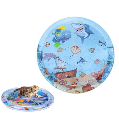 GUSHE Aqua Cats Pet Water Bed, Wassersensorische Spielmatte für Haustiere, Sommer-Wassermatte für Haustiere, Sensorische Wassermatte mit Fisch, Verdickte Katzenspielmatte, Interaktives Spielzeug (L) GUSHE Aqua Cats Pet Water Bed, Wassersensorische Spielmatte für Haustiere, Sommer-Wassermatte für Haustiere, Sensorische Wassermatte mit Fisch, Verdickte Katzenspielmatte, Interaktives Spielzeug (L) von GUSHE