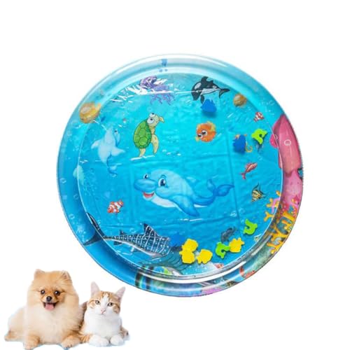 GUSHE Sommer-Wassermatte für Haustiere, Wasserspielmatte Katze, Wasser-Matte Katze, Aqua Matte Katze, Sensorische Wasser Spielmatte für Katzen, Wassermatte mit Fisch Kühl und Bequem für Haustiere (F) GUSHE Sommer-Wassermatte für Haustiere, Wasserspielmatte Katze, Wasser-Matte Katze, Aqua Matte Katze, Sensorische Wasser Spielmatte für Katzen, Wassermatte mit Fisch Kühl und Bequem für Haustiere (F) von GUSHE