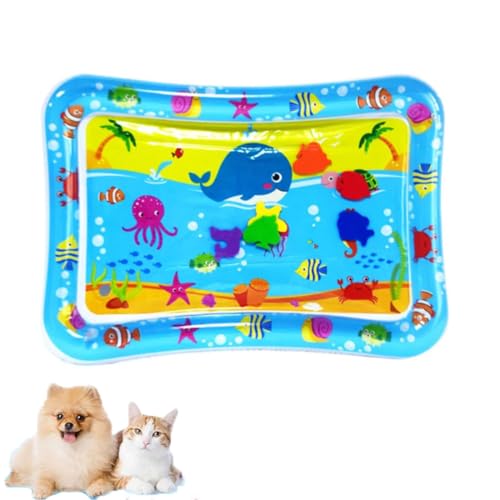 GUSHE Sommer-Wassermatte für Haustiere, Wasserspielmatte Katze, Wasser-Matte Katze, Aqua Matte Katze, Sensorische Wasser Spielmatte für Katzen, Wassermatte mit Fisch Kühl und Bequem für Haustiere (D) GUSHE Sommer-Wassermatte für Haustiere, Wasserspielmatte Katze, Wasser-Matte Katze, Aqua Matte Katze, Sensorische Wasser Spielmatte für Katzen, Wassermatte mit Fisch Kühl und Bequem für Haustiere (D) von GUSHE