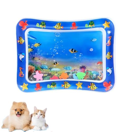 GUSHE Sommer-Wassermatte für Haustiere, Wasserspielmatte Katze, Wasser-Matte Katze, Aqua Matte Katze, Sensorische Wasser Spielmatte für Katzen, Wassermatte mit Fisch Kühl und Bequem für Haustiere (B) GUSHE Sommer-Wassermatte für Haustiere, Wasserspielmatte Katze, Wasser-Matte Katze, Aqua Matte Katze, Sensorische Wasser Spielmatte für Katzen, Wassermatte mit Fisch Kühl und Bequem für Haustiere (B) von GUSHE