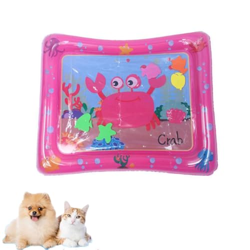 GUSHE Sommer-Wassermatte für Katzen, Wasserspielmatte mit Fisch Kühl und Bequem für Haustiere (E), PVC-Konstruktion, 65 cm x 50 cm x 6 cm von GUSHE
