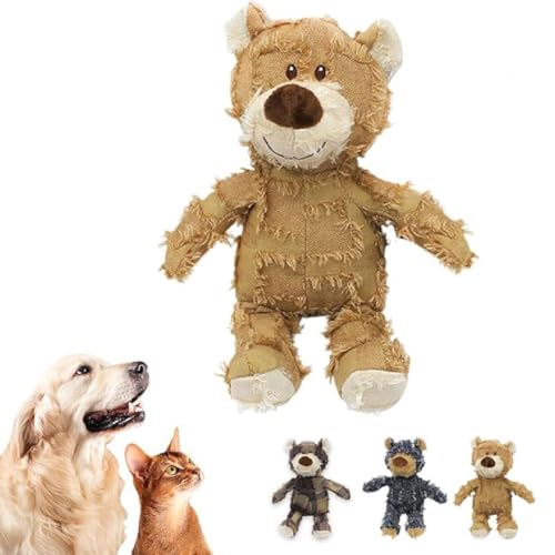 GUSHE Unbreakable Bear Dog Toy,Unzerbrechliches Bär Hundespielzeug,Quietschspielzeug für Hunde,Plüschbär Hundespielzeug,Interaktives Hunde Spielzeug,Kauspielzeug Für große kleine Hunde (Hellbraun, L) GUSHE Unbreakable Bear Dog Toy,Unzerbrechliches Bär Hundespielzeug,Quietschspielzeug für Hunde,Plüschbär Hundespielzeug,Interaktives Hunde Spielzeug,Kauspielzeug Für große kleine Hunde (Hellbraun, L) von GUSHE