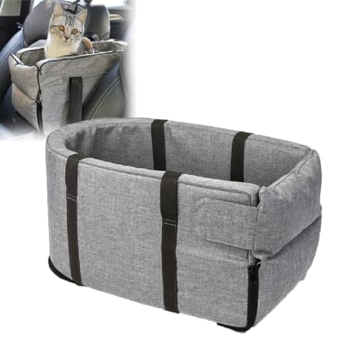 Gentle Paws Car Seat Cat Carrier,Mittelkonsole Hundeautositz,Hunde-Autositz für kleine Hunde,Erhöhter Hundesitz für Hunde,Abnehmbarer Waschbar Hundesitz,Reise-Autositz für kleine Haustiere (Grau, 1) Gentle Paws Car Seat Cat Carrier,Mittelkonsole Hundeautositz,Hunde-Autositz für kleine Hunde,Erhöhter Hundesitz für Hunde,Abnehmbarer Waschbar Hundesitz,Reise-Autositz für kleine Haustiere (Grau, 1) von GUSHE