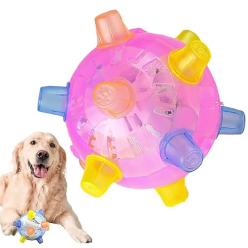 GUSHE Zealburst Dog Toy, Springender Aktivierungsball für Hunde, Bewegendes Hundespielzeug mit Licht und Musik, Interaktives Hundespielzeug Hüpfball für Drinnen und Draußen (Pink) von GUSHE
