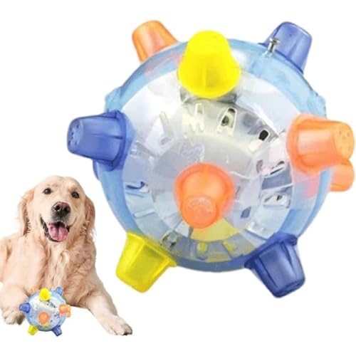 GUSHE Zealburst Dog Toy, Springender Aktivierungsball für Hunde, Bewegendes Hundespielzeug mit Licht und Musik, Interaktives Hundespielzeug Hüpfball für Drinnen und Draußen (Blau) von GUSHE