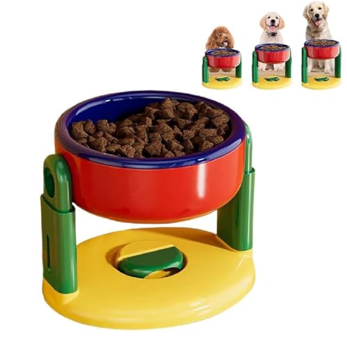 Liftable Suction Cup Pet Bowl, Erhöhter Saugnapf Hundenapf, Erhöhter Wasser- und Futternapf für Katze Hund, rutschfest Hundenapf, Höhenverstellbar Futternapf für Kleine Mittlere Große Hunde (Blau) von GUSHE