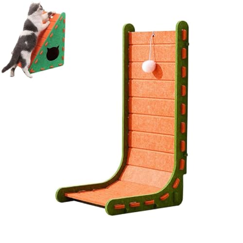 Mellowkin Cat Scratcher Felt, Mellowkin Cat Scratcher, 2-in-1-Filz Katzenhöhle mit Katzenkratzbrett, Dreieckig & L Förmige Kratzpappe für Katzen, Abnehmbares Katzenhaus für Wand und Ecke (A) von GUSHE