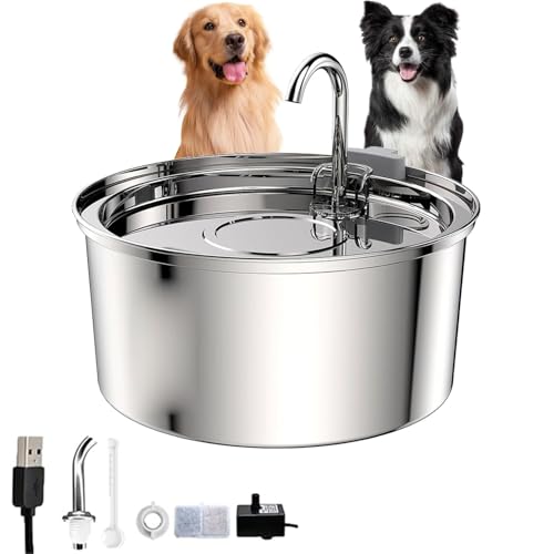 Pawquench Automatic Pet Water Fountain,Katzenbrunnen Edelstahl,Trinkbrunnen für Katze,Super leise Katzen Wasserbrunnen,108oz/3,2L,Spülmaschinenfest,Automatischer Wasserspender für Katzen,Hunde (A, 1) Pawquench Automatic Pet Water Fountain,Katzenbrunnen Edelstahl,Trinkbrunnen für Katze,Super leise Katzen Wasserbrunnen,108oz/3,2L,Spülmaschinenfest,Automatischer Wasserspender für Katzen,Hunde (A, 1) von GUSHE