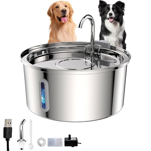 Pawquench Automatic Pet Water Fountain,Katzenbrunnen Edelstahl,Trinkbrunnen für Katze,Super leise Katzen Wasserbrunnen,108oz/3,2L,Spülmaschinenfest,Automatischer Wasserspender für Katzen,Hunde (B, 1) Pawquench Automatic Pet Water Fountain,Katzenbrunnen Edelstahl,Trinkbrunnen für Katze,Super leise Katzen Wasserbrunnen,108oz/3,2L,Spülmaschinenfest,Automatischer Wasserspender für Katzen,Hunde (B, 1) von GUSHE