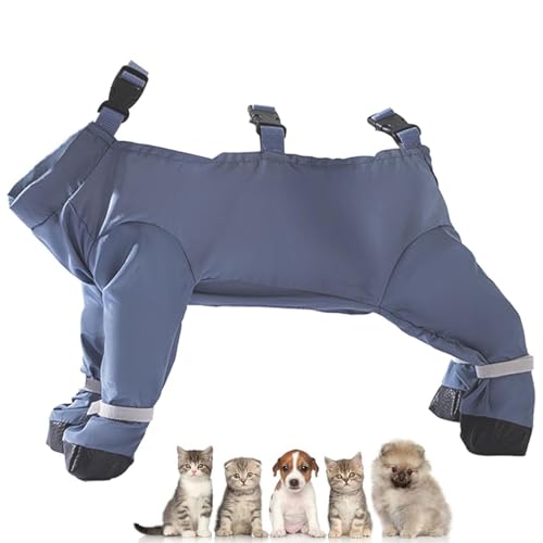 Pet Anti Dust Pants, Anti-Staub-Hose für Haustiere, wasserdichte Regenstiefel für Hunde mit Verstellbare Hosenträgern und Anti-Rutsch Haustierpfotenschutz für kleine, mittelgroße Hundes (C, 2XL) von GUSHE