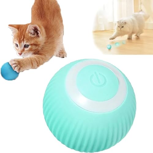 Power Ball 2.0 Cat Toy, Aiveys-Aiveys Cat Ball, Gertar Cat Toy, Intelligenter Katzenball, selbstdrehender Katzenball, Katzenspielzeug Ball interaktives Spielzeug für Kätzchen und Hund (Blau) von GUSHE