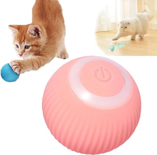 Power Ball 2.0 Katzenspielzeug, Aiveys-Aiveys Intelligenter Selbstdrehender Ball, Interaktives Spielzeug für Kätzchen und Hunde (Rosa) von GUSHE