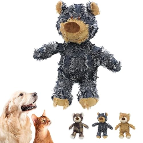 Unbreakable Bear Dog Toy,Unzerbrechliches Bär Hundespielzeug,Quietschspielzeug für Hunde,Plüschbär Hundespielzeug,Interaktives Hunde Spielzeug,Kauspielzeug Für große kleine Hunde (Jeans blau, L) Unbreakable Bear Dog Toy,Unzerbrechliches Bär Hundespielzeug,Quietschspielzeug für Hunde,Plüschbär Hundespielzeug,Interaktives Hunde Spielzeug,Kauspielzeug Für große kleine Hunde (Jeans blau, L) von GUSHE