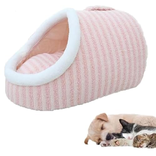 Zentric Cozy Hideaway Pet Bed, Kuscheliges Versteckbett für Hunde, Haustier-Höhlenbett mit Abdeckung, Abnehmbarem, waschbarem Flauschiges Betten für kleine und mittelgroße Katzen und Hunde (Rosa, L) Zentric Cozy Hideaway Pet Bed, Kuscheliges Versteckbett für Hunde, Haustier-Höhlenbett mit Abdeckung, Abnehmbarem, waschbarem Flauschiges Betten für kleine und mittelgroße Katzen und Hunde (Rosa, L) von GUSHE