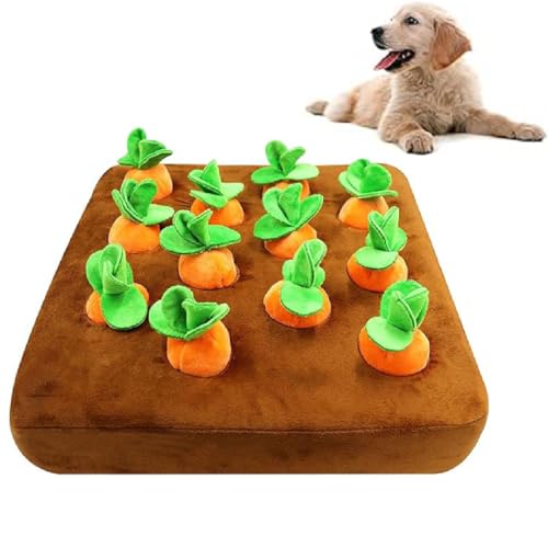 ZooPull - Intelligenzspiel für Vierbeiner,Intelligenzspielzeug für Hund,Interaktives Spielzeug Plüsch Karotte Schnüffelteppich Hundespielzeug,Verstecken und Suchen Schnüffelteppich mit 12 Karotten ZooPull - Intelligenzspiel für Vierbeiner,Intelligenzspielzeug für Hund,Interaktives Spielzeug Plüsch Karotte Schnüffelteppich Hundespielzeug,Verstecken und Suchen Schnüffelteppich mit 12 Karotten von GUSHE