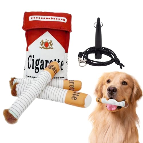 GUTERTOP Aundespielzeug ZigaretteMit Hundeerziehungspfeife, Interaktives Zigaretten Spielzeug Hund, Cigarette Dog Toy, Interaktives Spielzeug für Kleine, Mittelgroße und Gro von GUTERTOP