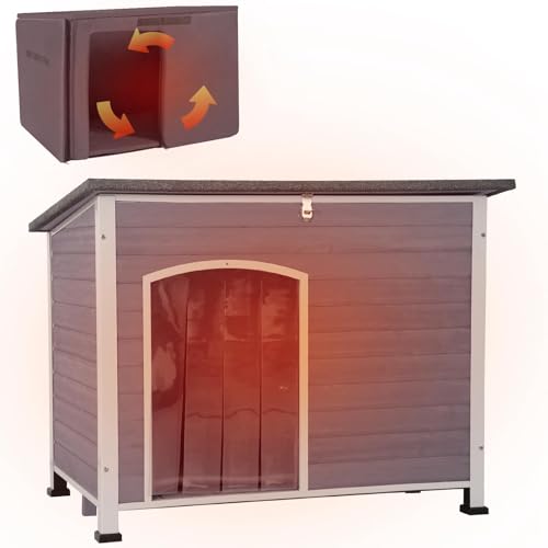 Große Hundehütte für den Außenbereich, mit 100 % isoliertem Futter für kleine, mittelgroße und große Hunde, wasserdicht Große Hundehütte für den Außenbereich, mit 100 % isoliertem Futter für kleine, mittelgroße und große Hunde, wasserdicht von GUTINNEEN