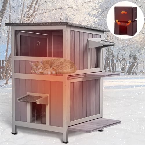 Gutinneen Katzenhaus mit isolierter Auskleidung, Feral Kitty Shelter Ourdoor & Indoor Katzenkäfig mit wasserdichtem Dach, 2 große Seitentüren Gutinneen Katzenhaus mit isolierter Auskleidung, Feral Kitty Shelter Ourdoor & Indoor Katzenkäfig mit wasserdichtem Dach, 2 große Seitentüren von GUTINNEEN