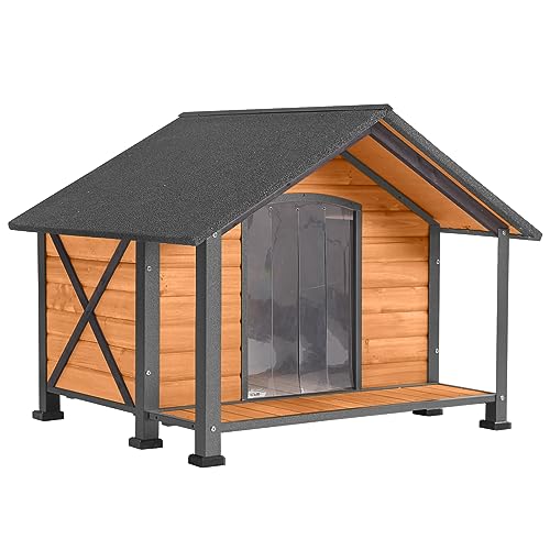Hundehütte für drinnen und draußen, einzigartiger Allround-Eisenrahmen, Hundehütte für den Winter mit erhöhten Füßen für kleine und mittelgroße und große Hunde, wetterfestes Dach (102 cm L x 87 cm B x Hundehütte für drinnen und draußen, einzigartiger Allround-Eisenrahmen, Hundehütte für den Winter mit erhöhten Füßen für kleine und mittelgroße und große Hunde, wetterfestes Dach (102 cm L x 87 cm B x von GUTINNEEN