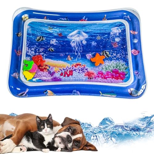GUUIESMU Sensorische Wassermatte Katze,Wassermatte Für Katzen,Wasserspielmatte Katze,Aqua Matte Katze,Katzen Wassermatte,Water Sensor Play Mat Cat,cat Water Mat,Katzen-Spielzeug, Spielmatte (C) von GUUIESMU