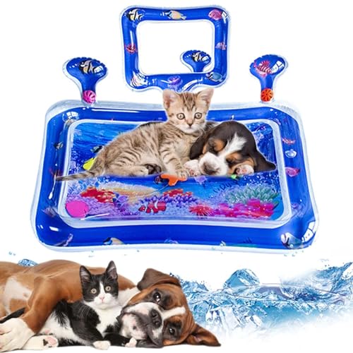 GUUIESMU Sensorische Wassermatte Katze,Wassermatte Für Katzen,Wasserspielmatte Katze,Aqua Matte Katze,Katzen Wassermatte,Water Sensor Play Mat Cat,cat Water Mat,Katzen-Spielzeug, Spielmatte (F) von GUUIESMU