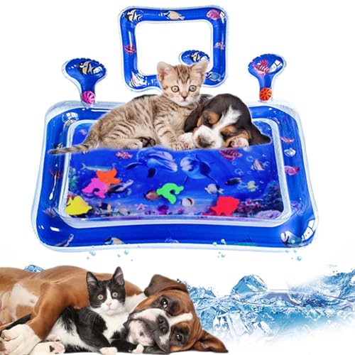 GUUIESMU Sensorische Wassermatte Katze,Wassermatte Für Katzen,Wasserspielmatte Katze,Aqua Matte Katze,Katzen Wassermatte,Water Sensor Play Mat Cat,cat Water Mat,Katzen-Spielzeug, Spielmatte (G) von GUUIESMU