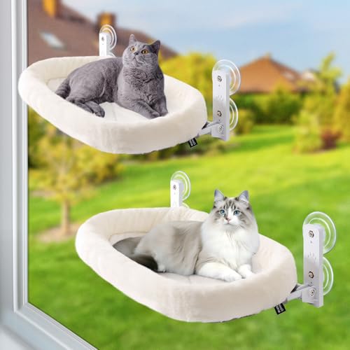 GUUSII HOME 2PCS Katzen Fensterliege Hängematte Katzenbett Fenster Fensterliegeplatz Faltbare Katzenhängematte Fensterbank Katze Fensterhängematte Katzenliege Katzenhängebett 53*30cm Hält 18kg (Weiß) GUUSII HOME 2PCS Katzen Fensterliege Hängematte Katzenbett Fenster Fensterliegeplatz Faltbare Katzenhängematte Fensterbank Katze Fensterhängematte Katzenliege Katzenhängebett 53*30cm Hält 18kg (Weiß) von GUUSII HOME