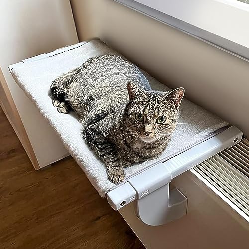 GUUSII HOME Katzenliege Balkon Fensterhängematte für Heizung Heizkörper 67.5 * 34.5cm Hängematte für Katzenfenster Katzen Fensterliege Fensterplätze Katzenbett Fensterbank Fensterliegeplatz (L) von GUUSII HOME