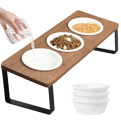 GUUSII HOME Katzennapf Erhöht Futternapf Katzen Näpfe Futterstation Ergonomischer Keramik Napfset Katze mit 6 Napf Fressnapf Katzennäpfe Metallbeine Holz Anti Erbrechen Einfach zu montieren (Braun) GUUSII HOME Katzennapf Erhöht Futternapf Katzen Näpfe Futterstation Ergonomischer Keramik Napfset Katze mit 6 Napf Fressnapf Katzennäpfe Metallbeine Holz Anti Erbrechen Einfach zu montieren (Braun) von GUUSII HOME