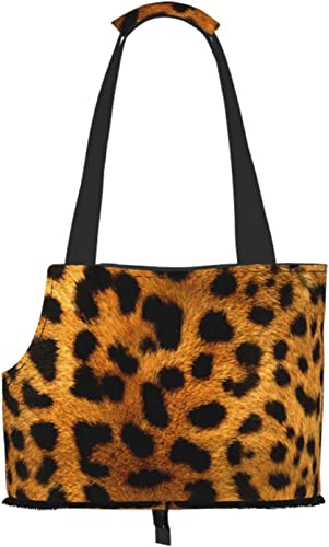 Animal Leopard Skin Cheetah Soft Sided Travel Pet Carrier Tote Handtasche Portable Small Pet Carrier Schultertasche von GUVAA