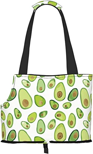 Aquarell-Avocado-gemalte weiche Seiten-Reise-Haustier-Tragetasche Handtasche Tragbare kleine Haustier-Tragetasche Umhängetasche von GUVAA