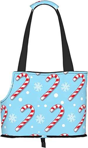 Christmas Sky Candy Cane Soft-Sided Travel Pet Carrier Tote Handtasche Tragbare kleine Haustier-Tragetasche Umhängetasche von GUVAA