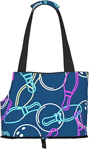 Color Bowling Pins Ball Soft Sided Travel Pet Carrier Tote Handtasche Tragbare kleine Haustier-Tragetasche Umhängetasche Color Bowling Pins Ball Soft Sided Travel Pet Carrier Tote Handtasche Tragbare kleine Haustier-Tragetasche Umhängetasche von GUVAA
