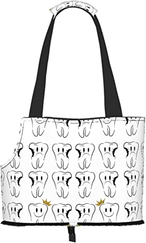 Dental Dentist Crowned Teeth Soft Sided Travel Pet Carrier Tote Handtasche Portable Small Pet Carrier Shoulder Bag Dental Dentist Crowned Teeth Soft Sided Travel Pet Carrier Tote Handtasche Portable Small Pet Carrier Shoulder Bag von GUVAA
