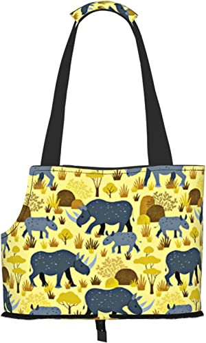 Endangered Rhino Yellow Desert Soft Sided Travel Pet Carrier Tote Handtasche Tragbare kleine Haustier-Tragetasche Umhängetasche von GUVAA