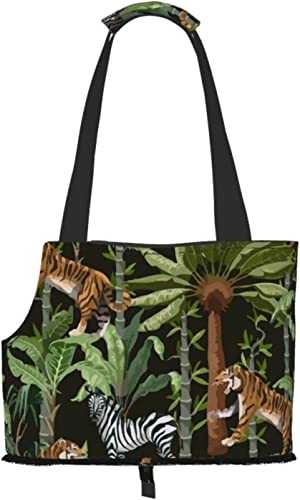 Forest Tiger Zebra Soft Sided Travel Pet Carrier Tote Handtasche Tragbare kleine Haustier-Tragetasche Umhängetasche von GUVAA