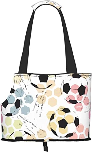Fußball-Fußball-Aquarell-weiche Reise-Haustier-Tragetasche Handtasche Tragbare kleine Haustier-Tragetasche Umhängetasche von GUVAA