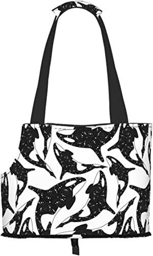 Killer Whale White Galaxy Soft Sided Travel Pet Carrier Tote Handtasche Tragbare kleine Haustier-Tragetasche Umhängetasche von GUVAA