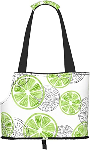 Lime Aquarell Doodle Weiche Seiten Reise-Haustier-Tragetasche Handtasche Tragbare kleine Haustier-Tragetasche Umhängetasche von GUVAA