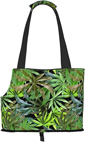 Marihuana Leaves Brown Weed Soft Sided Travel Pet Carrier Tote Handtasche Portable Small Pet Carrier Shoulder Bag von GUVAA